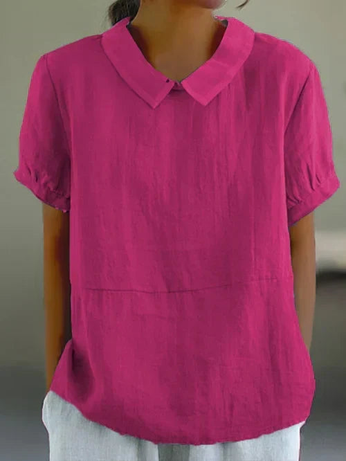 Women's Cotton Shirt with Peter Pan Collar