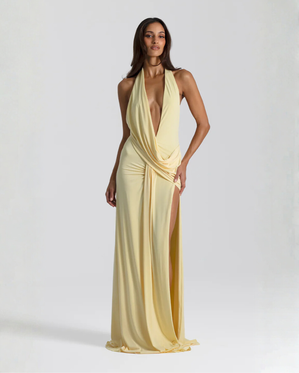 Women's Halter Neck Backless Maxi Dress