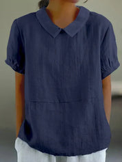 Women's Cotton Shirt with Peter Pan Collar