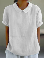 Women's Cotton Shirt with Peter Pan Collar