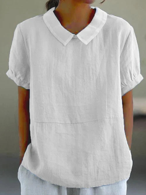 Women's Cotton Shirt with Peter Pan Collar
