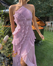 Women's Halter Neck Ruffle Maxi Dress