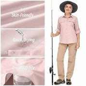 Women's UPF 50 Hiking Shirt with Roll-Up Sleeves