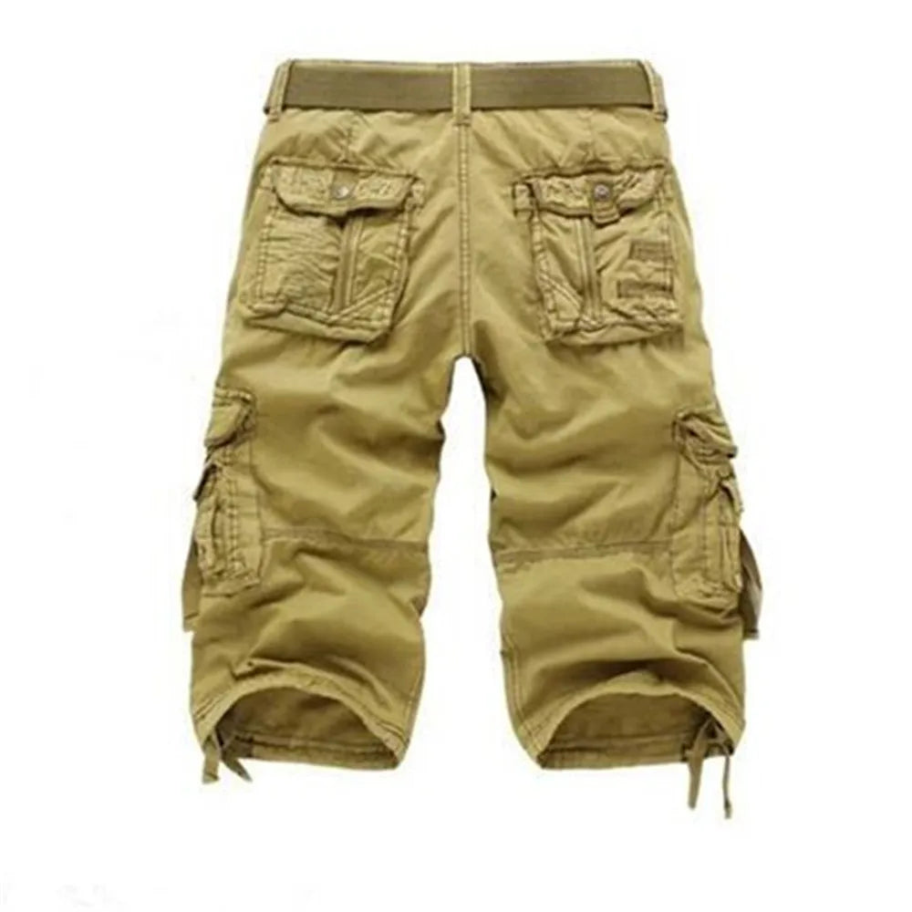 Men's Cotton Cargo Shorts with Snap Pockets