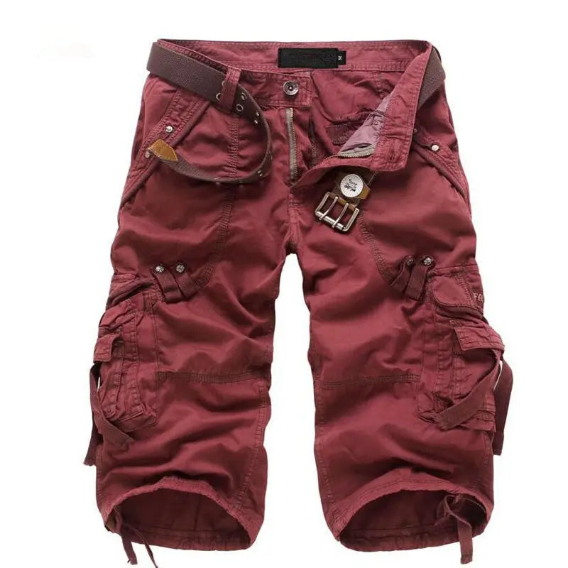 Men's Cotton Cargo Shorts with Snap Pockets