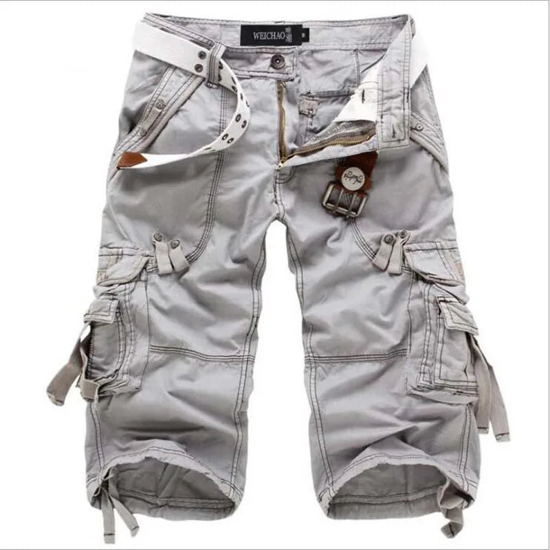 Men's Cotton Cargo Shorts with Snap Pockets