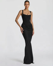 Women's Corset Maxi Dress with Draped Skirt