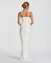 Women's Corset Maxi Dress with Draped Skirt
