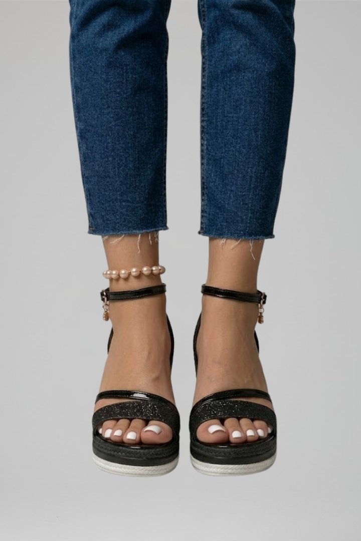 Women's Wedge Sandals with Ankle Strap