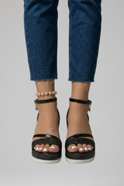 Women's Wedge Sandals with Ankle Strap