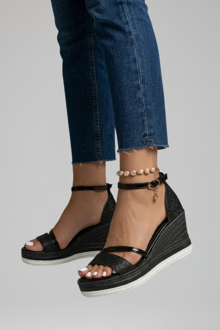 Women's Wedge Sandals with Ankle Strap
