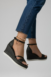Women's Wedge Sandals with Ankle Strap