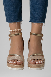 Women's Wedge Sandals with Ankle Strap