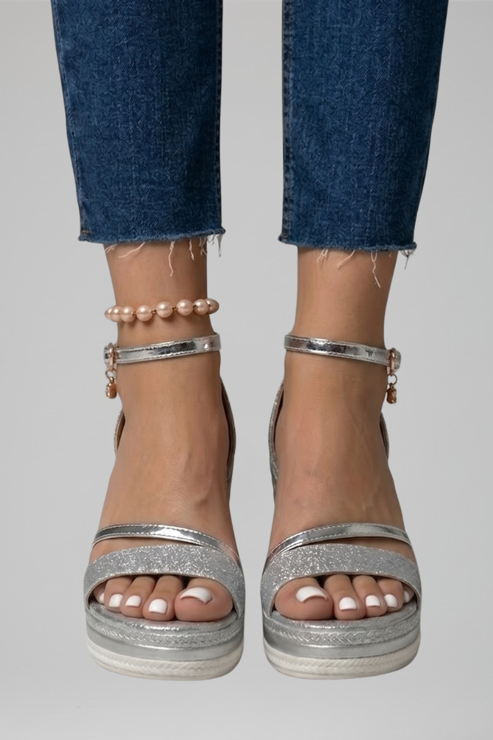 Women's Wedge Sandals with Ankle Strap