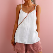 Women's Relaxed Camisole Vest Top with Curved Hemline