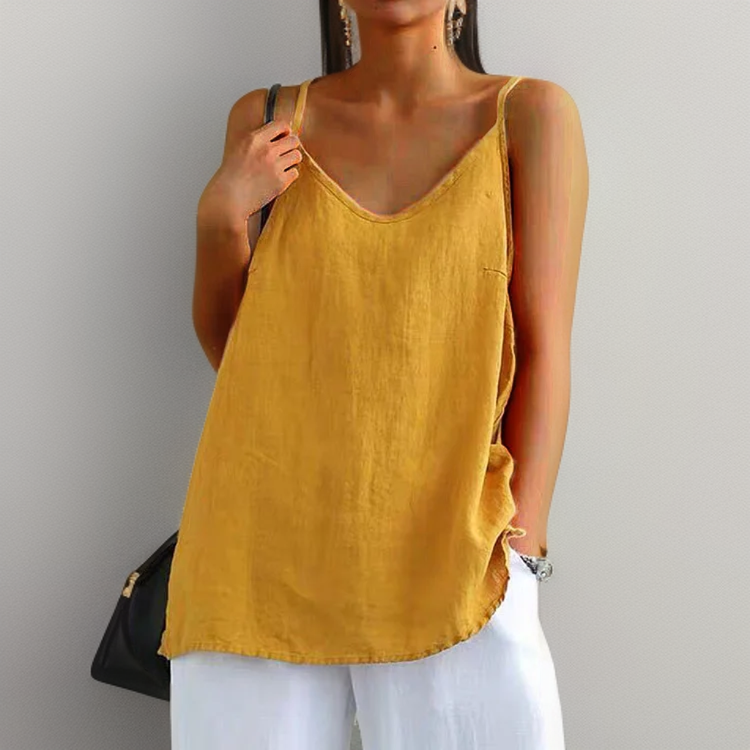 Women's Relaxed Camisole Vest Top with Curved Hemline