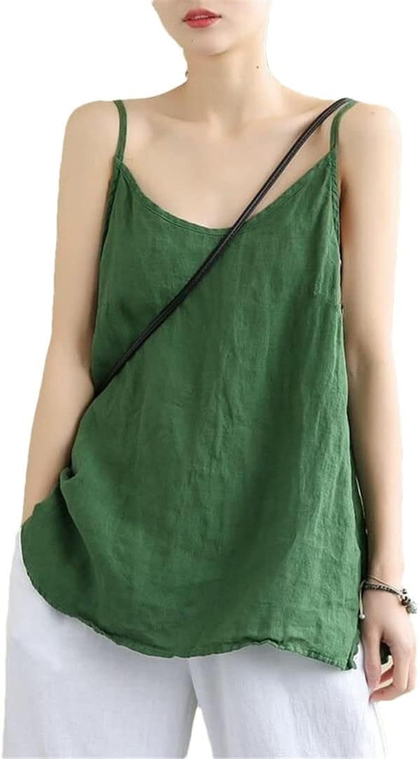 Women's Relaxed Camisole Vest Top with Curved Hemline