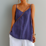 Women's Relaxed Camisole Vest Top with Curved Hemline