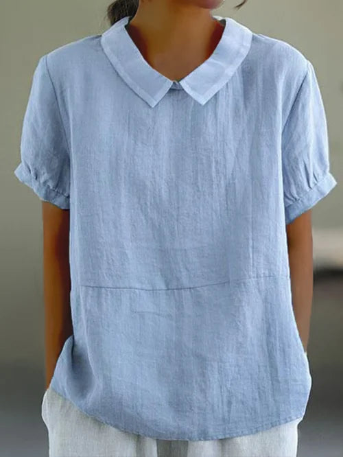 Women's Cotton Shirt with Peter Pan Collar