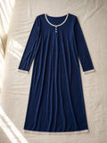 Araminta soft long sleeve nightie, flat lay, Cedar Atelier