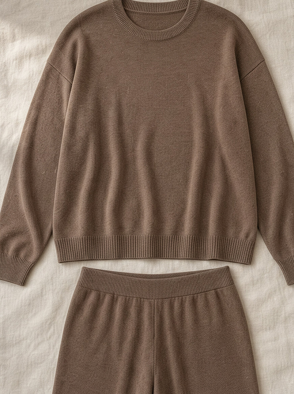 Margot soft knit lounge set, close-up detail, Cedar Atelier