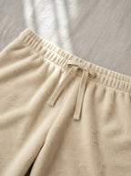 Marigold warm fleece pyjamas, close-up detail, Cedar Atelier