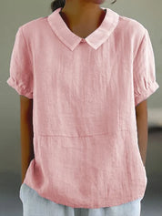 Women's Cotton Shirt with Peter Pan Collar