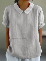 Women's Cotton Shirt with Peter Pan Collar
