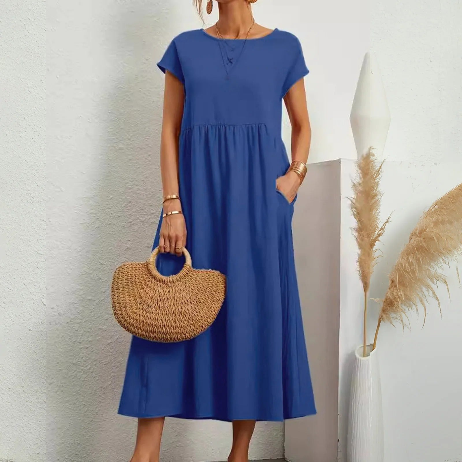 Women's Midi Dress with Pockets