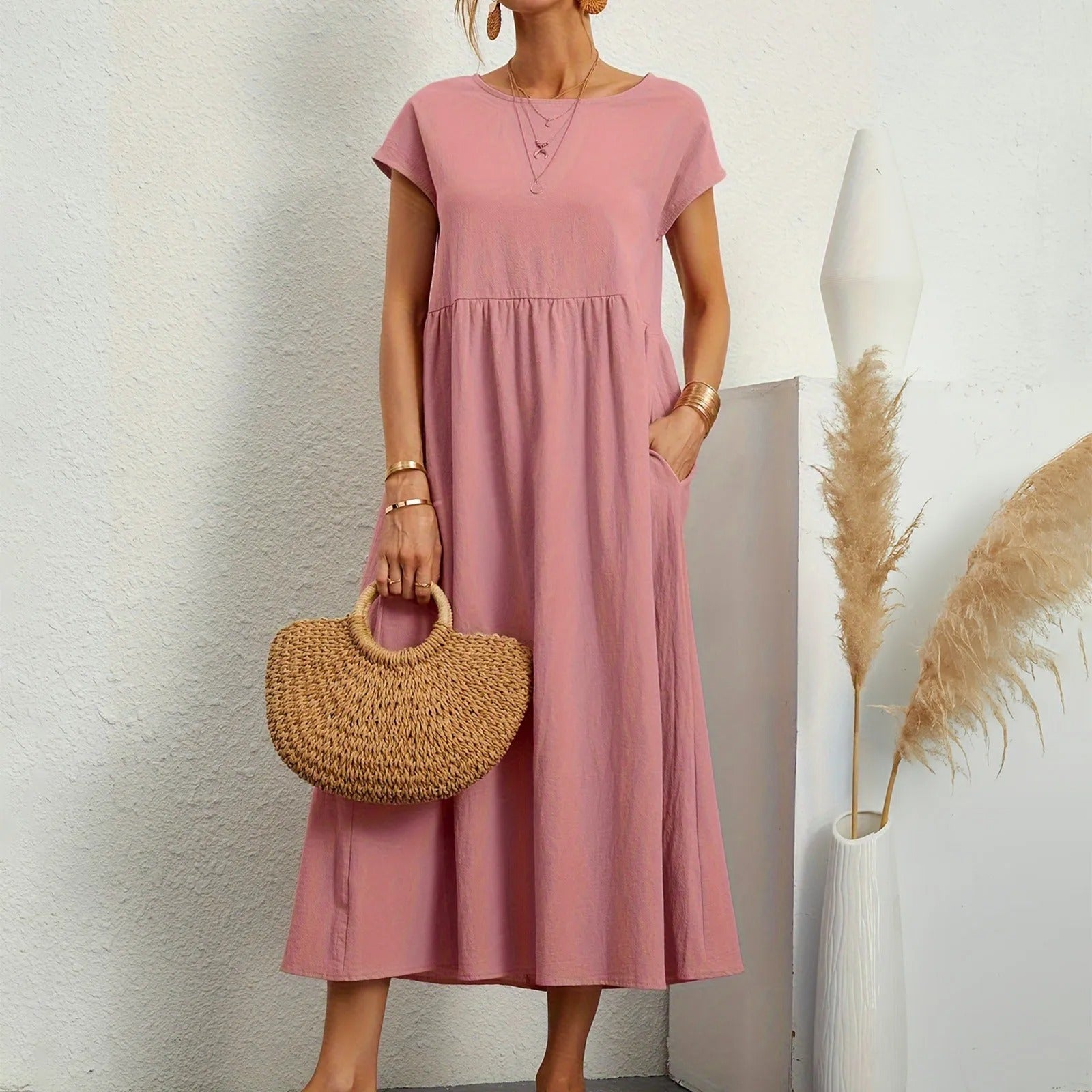 Women's Midi Dress with Pockets