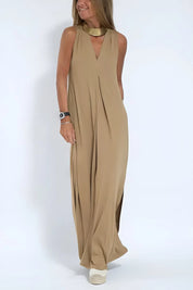 Women's Flowing V-Neck Maxi Dress