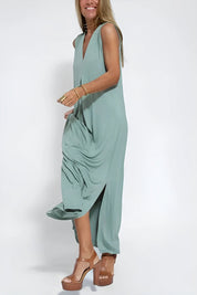 Women's Flowing V-Neck Maxi Dress